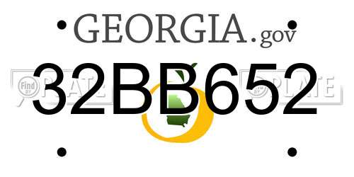 32BB652 Georgia License Plate