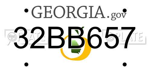 32BB657 Georgia License Plate