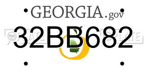 32BB682 Georgia License Plate