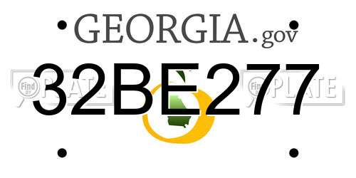32BE277 Georgia License Plate