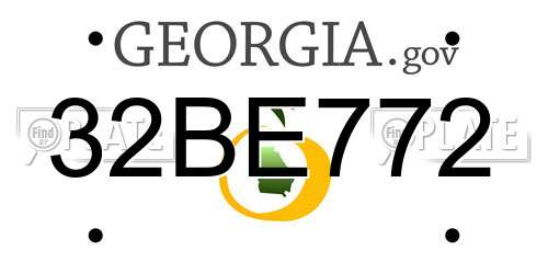 32BE772 Georgia License Plate