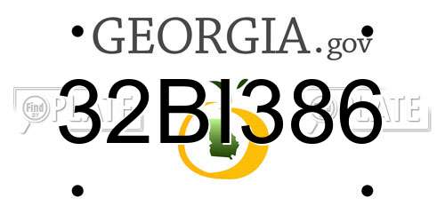 32BI386 Georgia License Plate