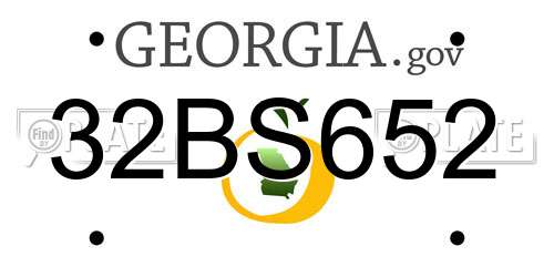 32BS652 Georgia License Plate