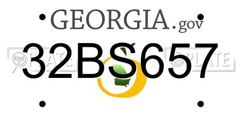 32BS657 Georgia License Plate