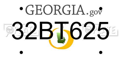 32BT625 Georgia License Plate