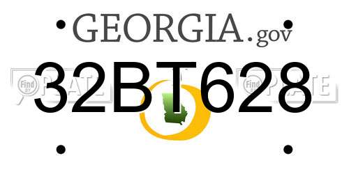 32BT628 Georgia License Plate