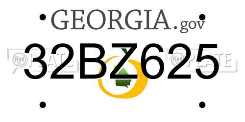 32BZ625 Georgia License Plate