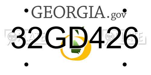 32GD426 Georgia License Plate