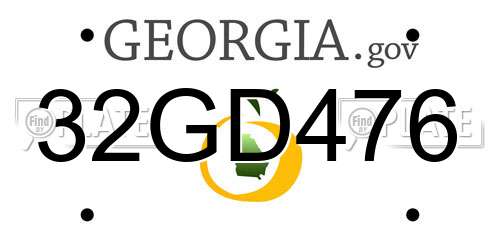32GD476 Georgia License Plate