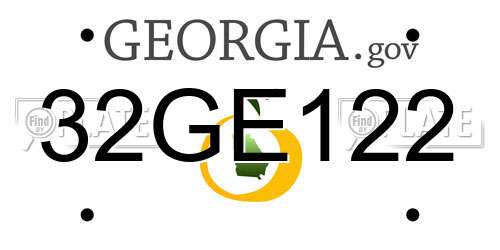 32GE122 Georgia License Plate