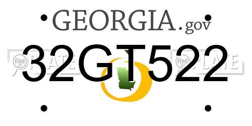 32GT522 Georgia License Plate