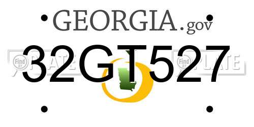 32GT527 Georgia License Plate