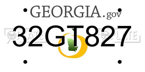32GT827 Georgia License Plate