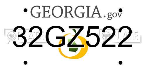 32GZ522 Georgia License Plate