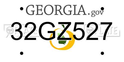 32GZ527 Georgia License Plate