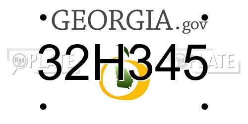 32H345 Georgia License Plate