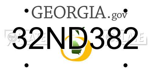32ND382 Georgia License Plate