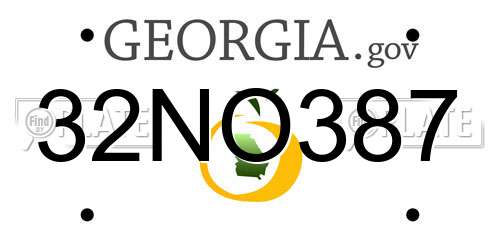 32NO387 Georgia License Plate