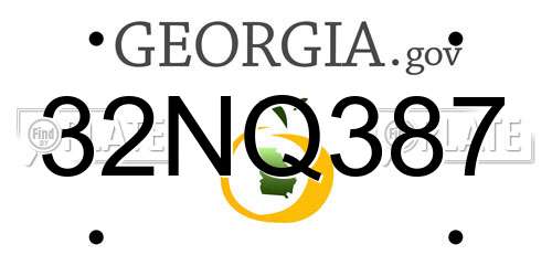 32NQ387 Georgia License Plate