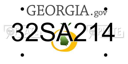 32SA214 Georgia License Plate