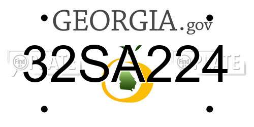 32SA224 Georgia License Plate