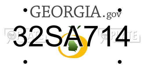 32SA714 Georgia License Plate