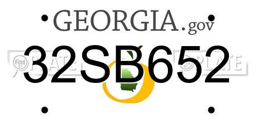32SB652 Georgia License Plate