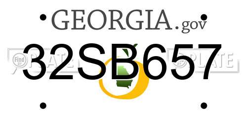 32SB657 Georgia License Plate