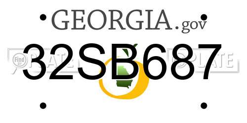 32SB687 Georgia License Plate