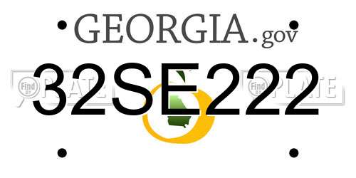 32SE222 Georgia License Plate