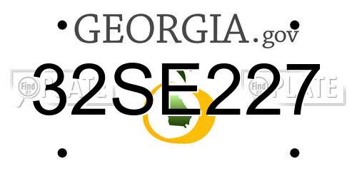 32SE227 Georgia License Plate