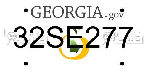 32SE277 Georgia License Plate