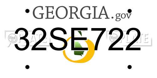 32SE722 Georgia License Plate