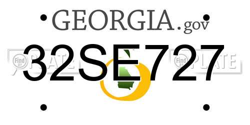 32SE727 Georgia License Plate