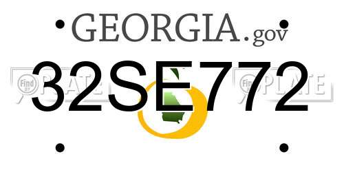 32SE772 Georgia License Plate