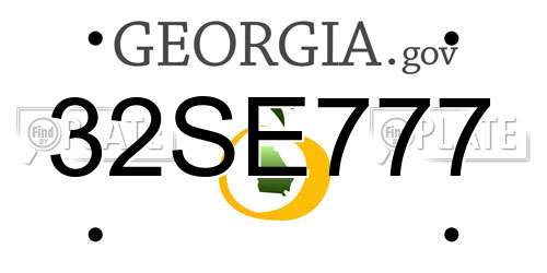 32SE777 Georgia License Plate