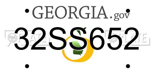 32SS652 Georgia License Plate