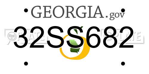 32SS682 Georgia License Plate