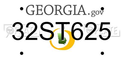 32ST625 Georgia License Plate