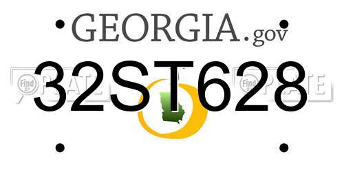 32ST628 Georgia License Plate