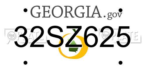 32SZ625 Georgia License Plate