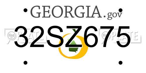 32SZ675 Georgia License Plate