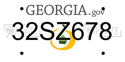 32SZ678 Georgia License Plate