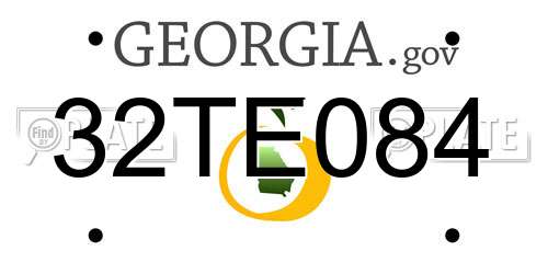 32TE084 Georgia License Plate