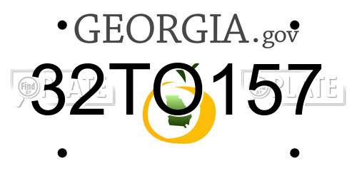 32TO157 Georgia License Plate