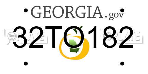 32TO182 Georgia License Plate