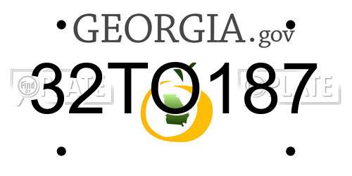 32TO187 Georgia License Plate