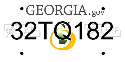 32TQ182 Georgia License Plate