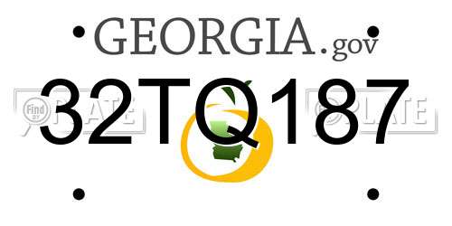 32TQ187 Georgia License Plate