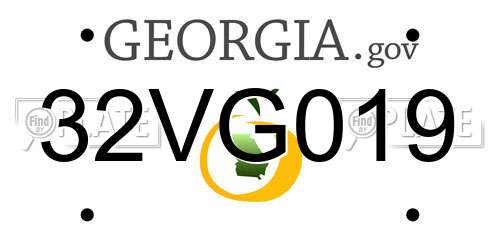 32VG019 Georgia License Plate
